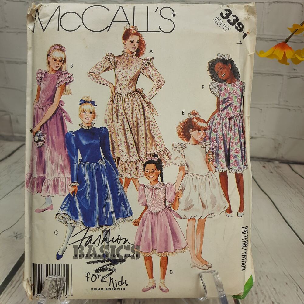 McCall's Sewing Pattern‎ 3391 Fashion Basics for Kids Girl's Dresses Size 7